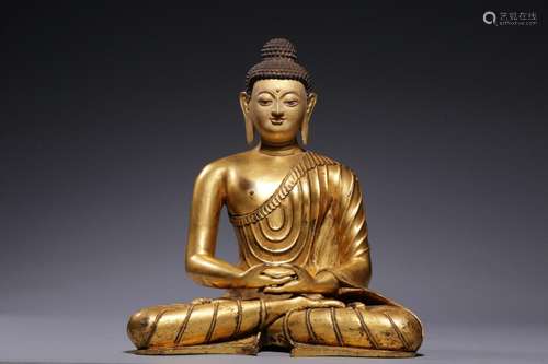 Gilt bronze statue of Shakyamuni