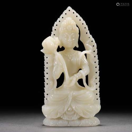 Hetian Jade Tibetan Avalokitesvara Ornament