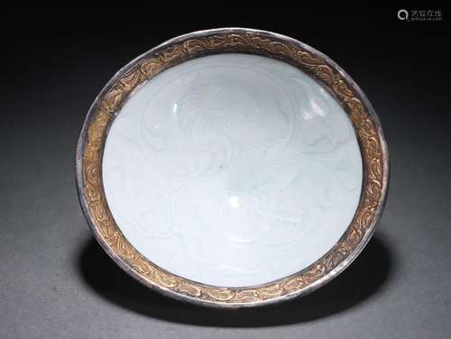 Ding Kiln Engraved Silver-coated Gilt Bowl