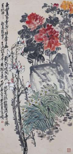 Wu ChangshuoChrysanthemum orchid sketch