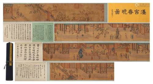 A CHINESE PAINTING OF IMPERIAL PALACE SCENE