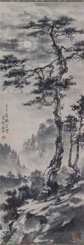 A CHINESE PAINTING OF PINE SIGNED XU BEIHONG