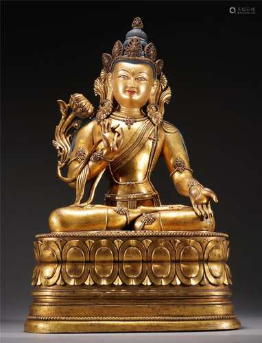 A TIBETAN BRONZE-GILT PADMAPANI