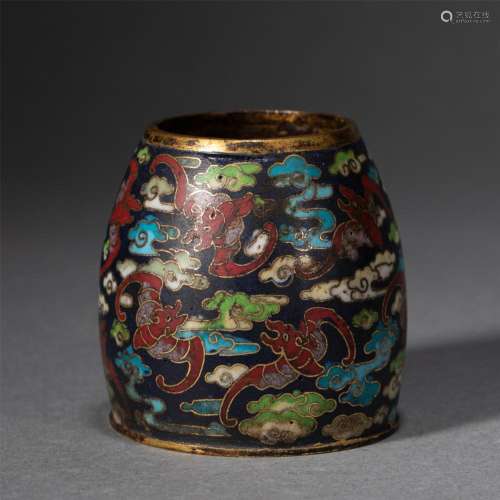 A CHINESE CLOISONNE ENAMEL BATS AND CLOUDS WATERPOT