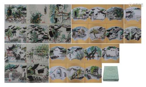 A CHINESE PAINTING ALBUM SIGNED WU GUANZHONG