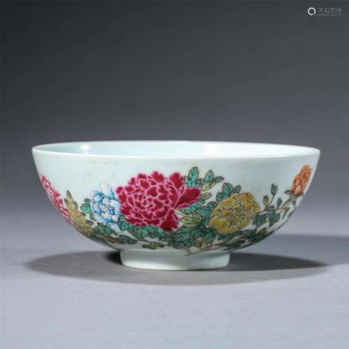 A CHINESE FAMILLE ROSE PEONY BOWL