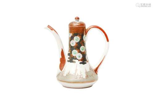 A JAPANESE KUTANI COFFEE POT AND COVER