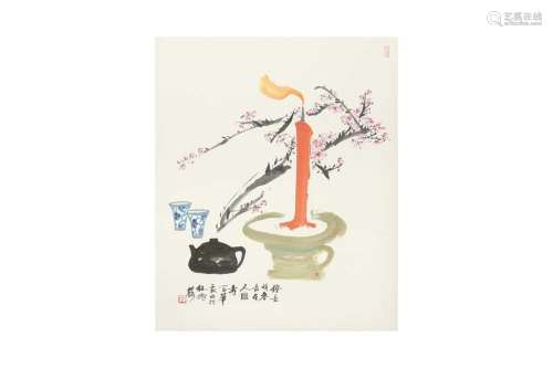 FU HUA 富華 (Beijing, China, b. 1928) Tea and prunus 燈火常明