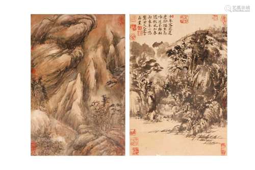 QU LEILEI 曲磊磊 (b. 1951) Two landscapes 山水兩幅
