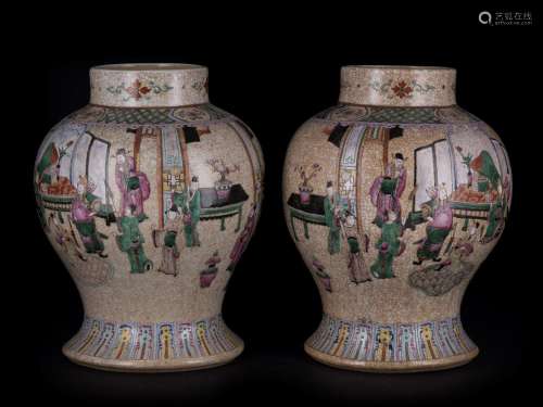 A PAIR OF NANKING VASES