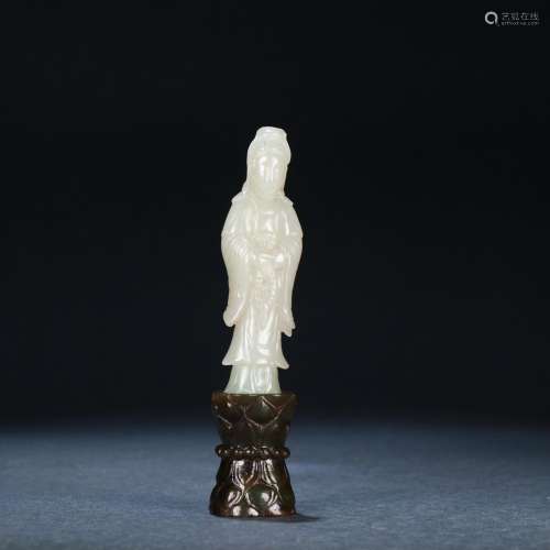 : stand like hetian jade goddess of mercySize: 2.1 cm wide a...