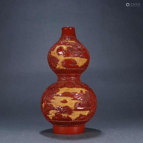 : carved lacquerware landscape character snuff bottlesSize: ...