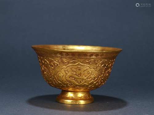 : gold dragon cupSize: 13 cm high 7.6 cm diameter weighs 769...
