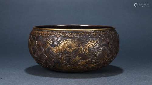 : gold dragon grain alms bowlSize: 18.5 cm in diameter 8.5 c...