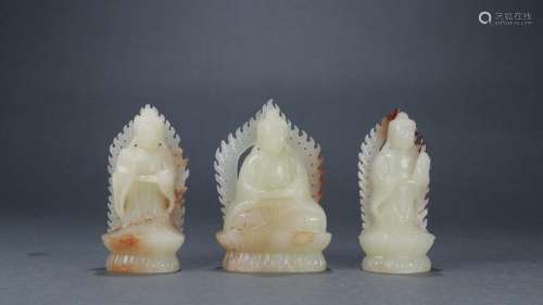 : hetian jade three st in the westThe largest size: 6.4 cm l...