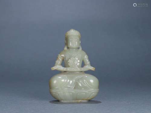 : hetian jade guan YinSize: 7.2 cm wide and 3.5 cm high 10.5...