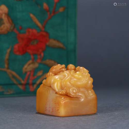 : drunk stone, tian Huang Longwen printSize: 3.3 cm high 3.7...