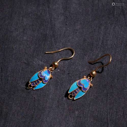 Silver and gold double color point cui blockbuster earringsC...