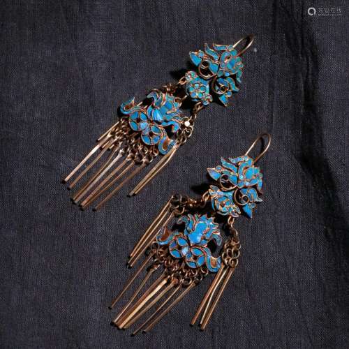 Silver and gold point cui in front tassel earringsEarrings u...