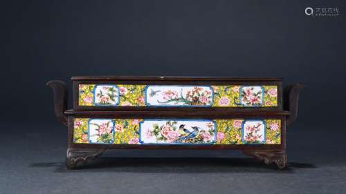 :· colored enamel painting of flowers and grain smoked incen...