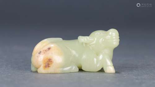 : hetian jade cow furnishing articlesSize: 5.8 cm wide and 3...