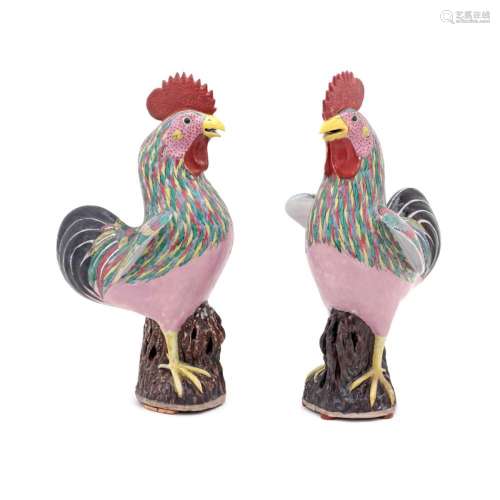 A PAIR OF ROOSTERS