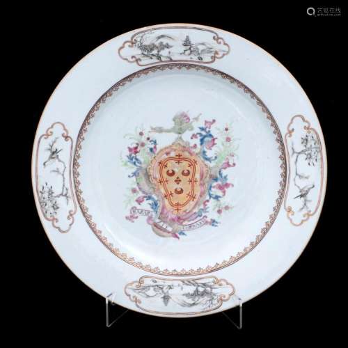 A LARGE ARMORIAL PLATE