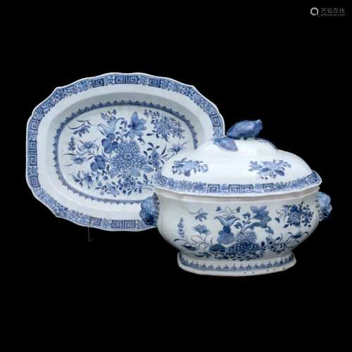 A TUREEN AND PLATTER