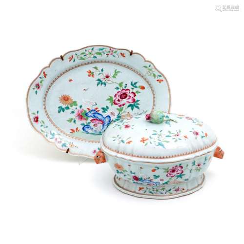 A TUREEN WITH PLATTER