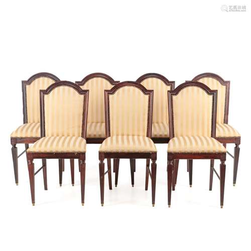 A SET OF SIX LOUIS XVI STYLE CHAIRS