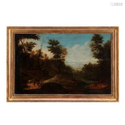 FLEMISH SCHOOL (17TH/18TH CENTURY), COUNTRYSIDE LANDSCAPE WI...