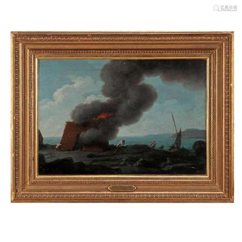 JOAQUIM MANUEL DA ROCHA (1727-1786), SEASCAPE WITH FIRE