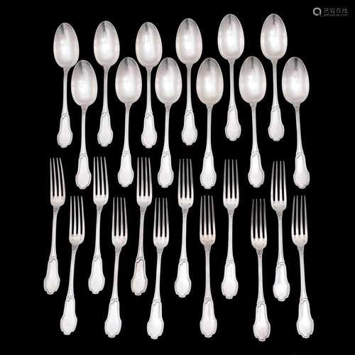 12 FORKS AND 12 SPOONS