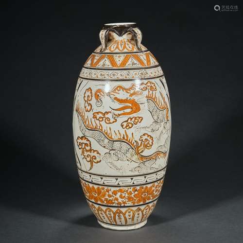 China before Ming Dynasty  Cizhou Kiln Dragon and Phoenix De...