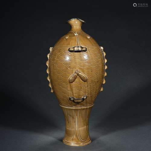 China before Ming Dynasty  Ding Kiln Fish Vase