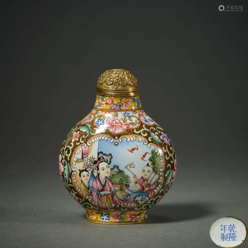 China Qianlong of the Qing Dynasty Gilt Bronze painting enam...