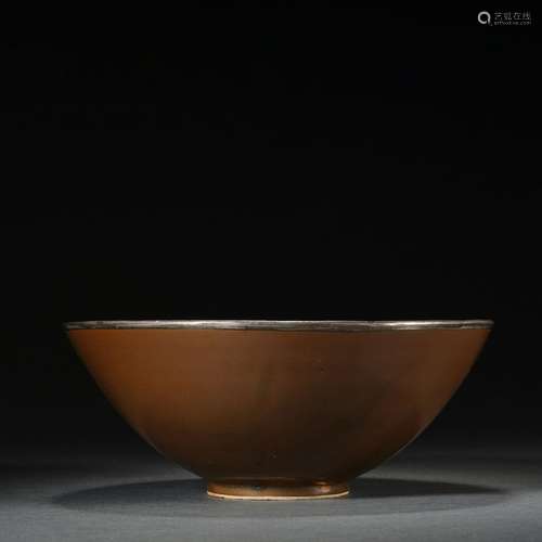 Ding Kiln Bowl with Sauce Color Glaze, China before Ming Dyn...