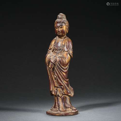 Chinese Qing Dynasty Woodcarving Avalokitesvara