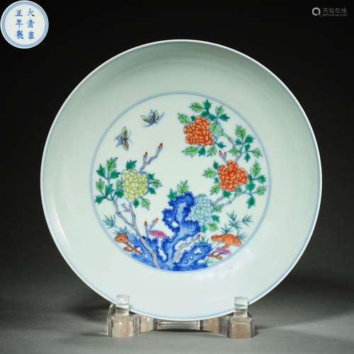 Chinese Qing Dynasty Yongzheng Doucai Porcelain Plate