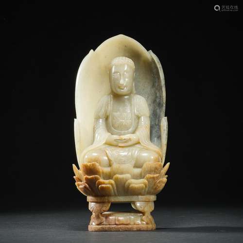 Chinese Qing Dynasty Hetian Jade Jade Buddha