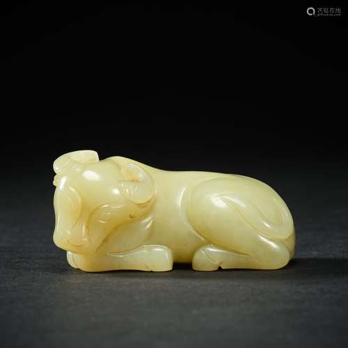 Chinese Ming Dynasty Hetian Jade Jade Bull