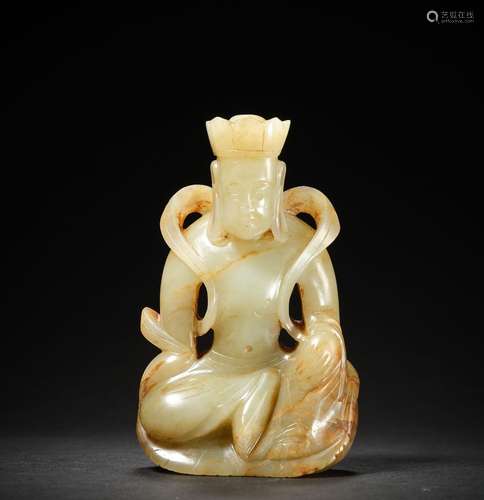 Chinese Qing Dynasty Hetian Jade Jade Buddha