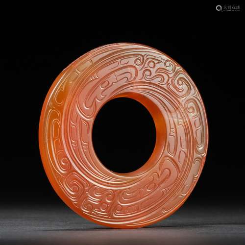 China before Ming Dynasty Agate Ring