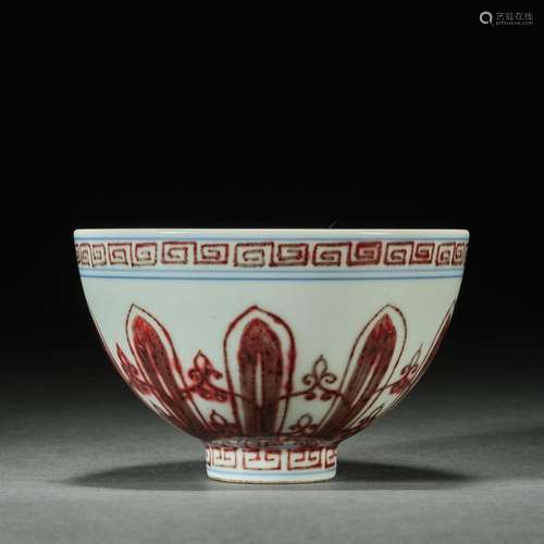 Chinese Ming and Qing Dynasties Glaze Red Chicken Heart Bowl