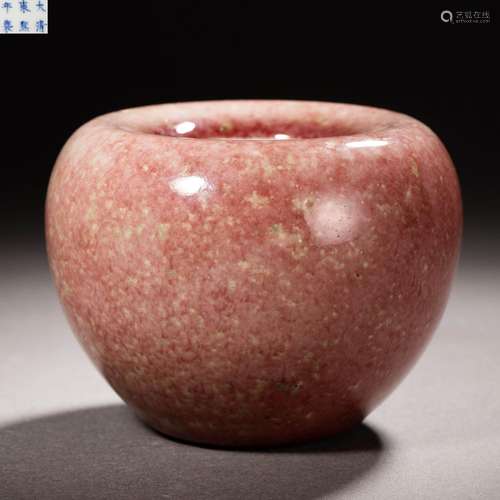 A Chinese Peach Bloom Glaze Waterpot