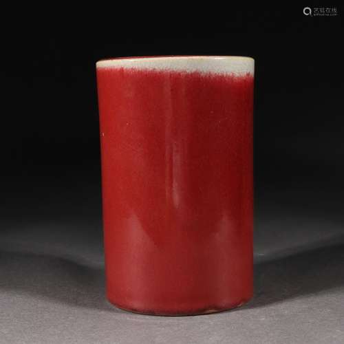 A Chinese Copper Red Glaze Brushpot