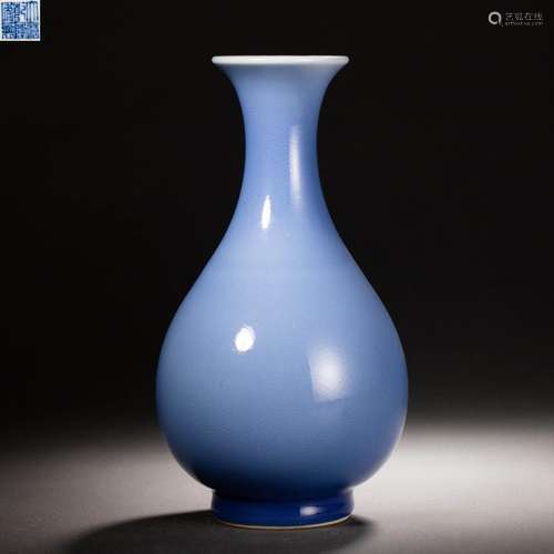 A Chinese Sky Blue Glaze Vase Yuhuchunping