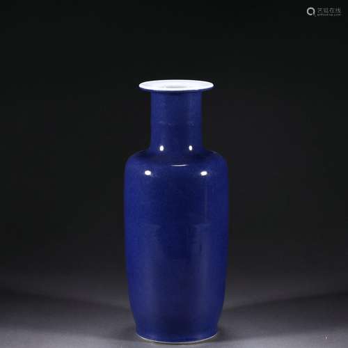 A Chinese Blue Glaze Mallet Vase