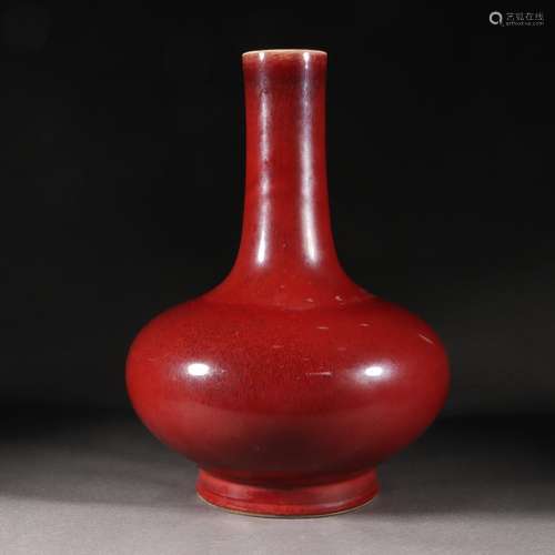 A Chinese Red Glaze Bottle Vase