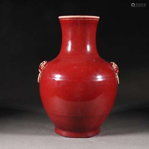 A Chinese Red Glaze Zun Vase